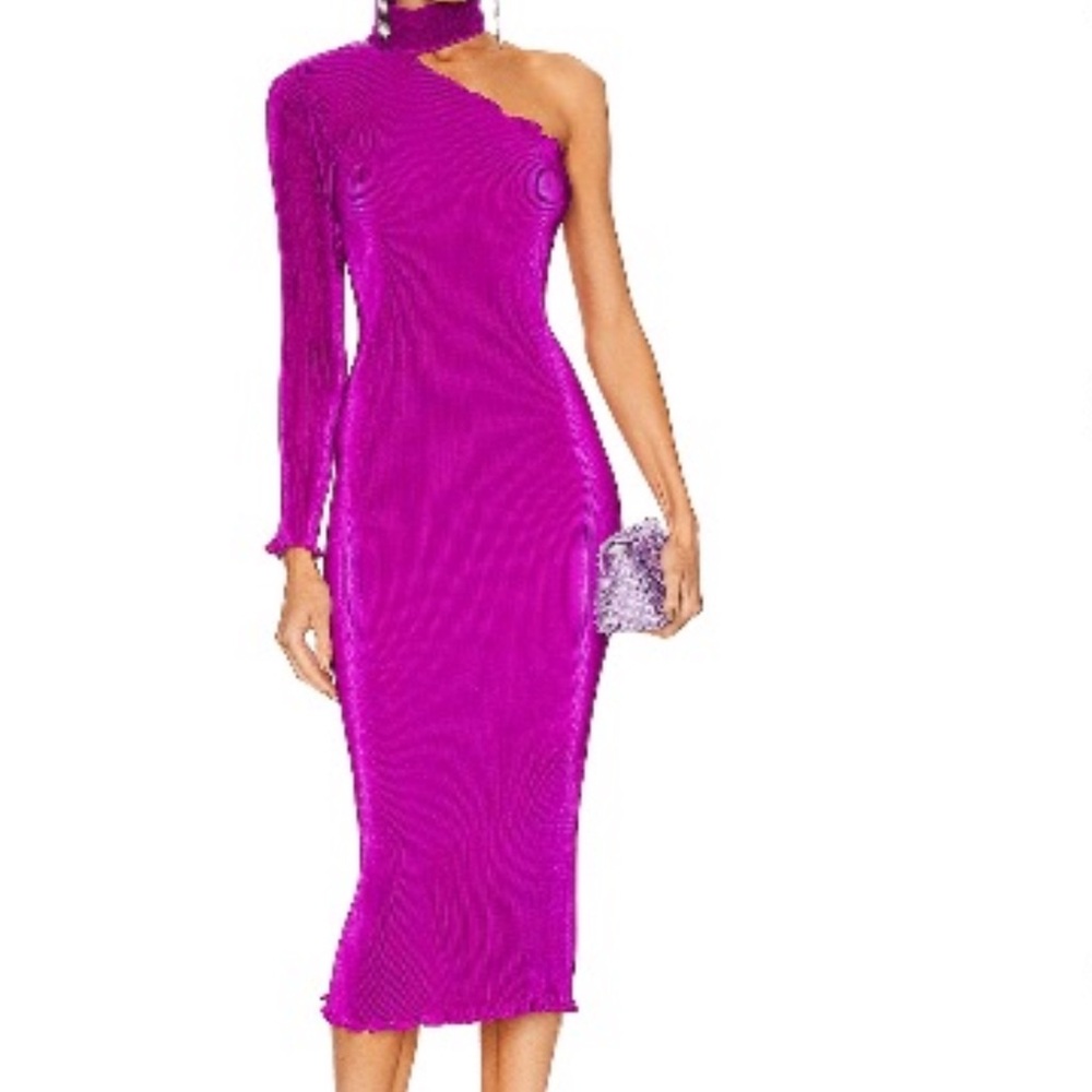 L'IDEE Soiree 90's Sleeved Gown in Grape from Revolve